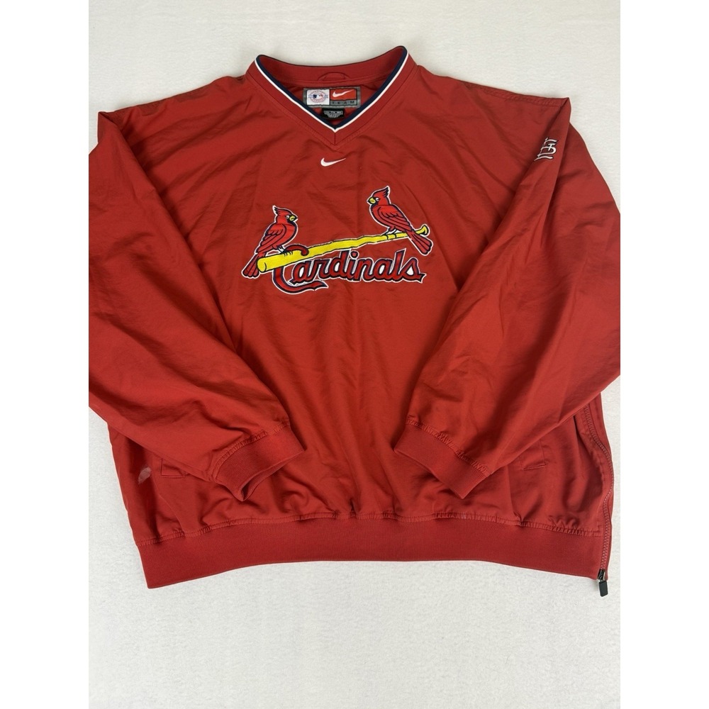 Nike Team Cardinals Pullover Men's 2XL Red Long Sleeve Center Swoosh MLB‎ Y2K